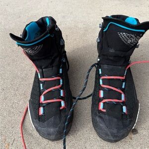 La Sportiva Black and Red Lace Up Boots